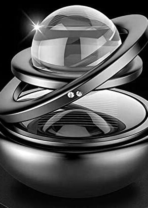 AutoBizarre Metal Body Solar Powered Rotating Black Solar Crystal Car Air Freshener Car Dashboard Accessory For Car Interior Decoration For All Cars (Aerosol, Pack Of 1)