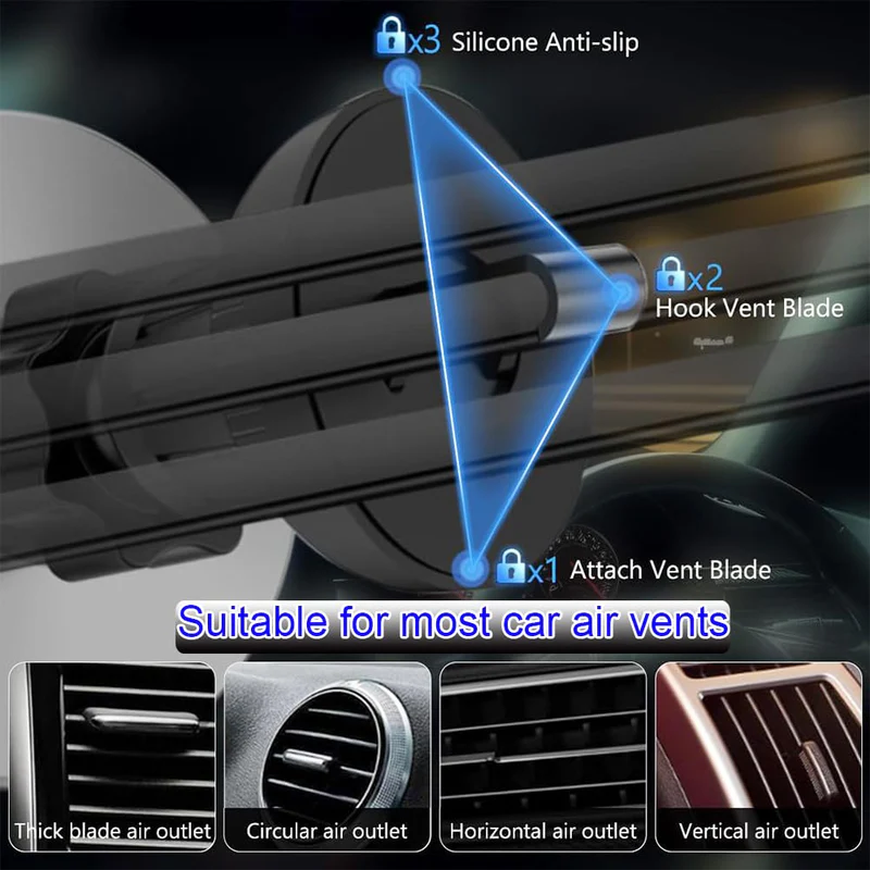 Pulse: MagSafe Car Wireless Charger with Sound-Reactive Ambient Lights & 2-in-1 Phone Mount for Hands-Free Charging - Image 4
