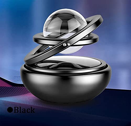 AutoBizarre Metal Body Solar Powered Rotating Black Solar Crystal Car Air Freshener Car Dashboard Accessory For Car Interior Decoration For All Cars (Aerosol, Pack Of 1) - Image 4