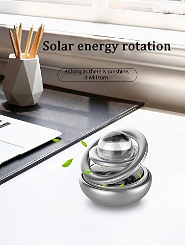 AutoBizarre Metal Body Solar Powered Rotating Black Solar Crystal Car Air Freshener Car Dashboard Accessory For Car Interior Decoration For All Cars (Aerosol, Pack Of 1) - Image 5
